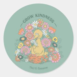 Sticker Rond Grand Oiseau   Floral graphique de bonté