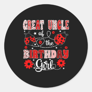 Sticker Rond Grand-oncle de la fille d'anniversaire - coccinell