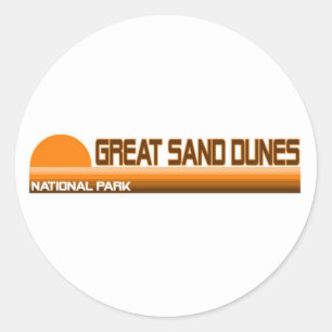 Sticker Rond Grand parc national de dunes de sable