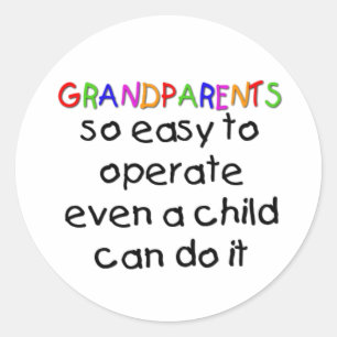 Sticker Rond Grand-parents Amour