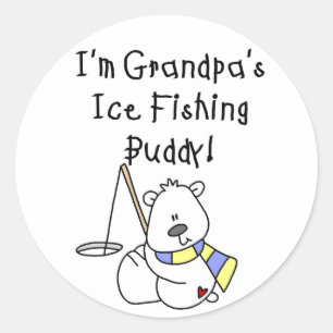 Sticker Rond Grand-pas Pêche sur glace Buddy