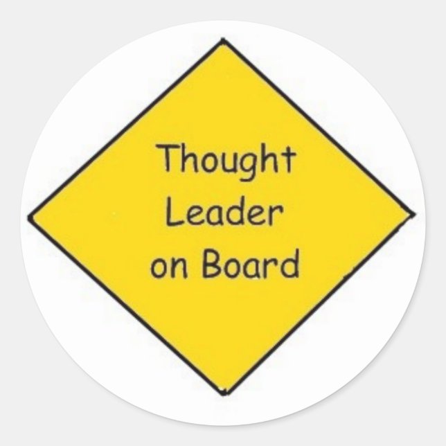 Sticker Rond Grand penseur leader à bord (3 pouces) (Devant)