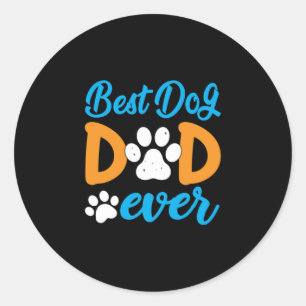 Sticker Rond Grand-père Cadeau   Meilleur père de chien jamais