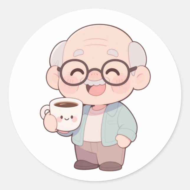 Sticker Rond 👴 grand-père Cool (Devant)