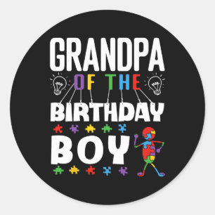 Sticker Rond Grand-Père De L'Anniversaire Boy Sensibilisation s