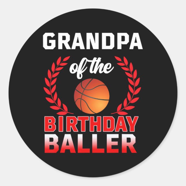 Sticker Rond Grand-Père De L'Anniversaire Byller Bysketbyll Thè (Devant)