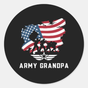 Sticker Rond Grand-père de l'armée