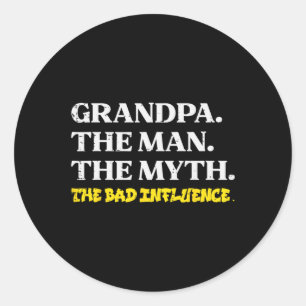 Sticker Rond Grand-père Homme Mythe Byd Influence Amusants Père
