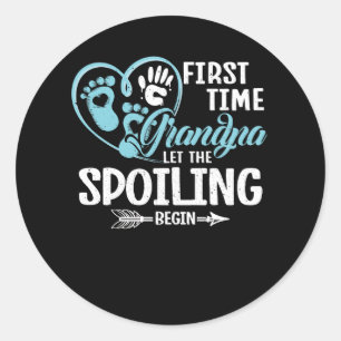Sticker Rond Grand-Père Laissait Commencer Gran Le Spoiling