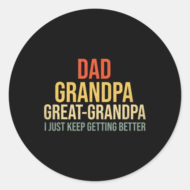Sticker Rond Grand-Père Pour La Fête des pères (Devant)