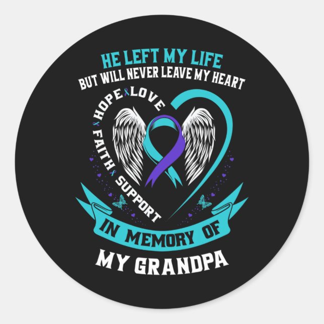 Sticker Rond Grand-père Suicide Prévention Prévention du suicid (Devant)