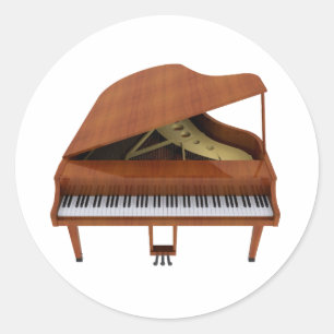 Sticker Rond Grand piano : Finition en bois : modèle 3D :