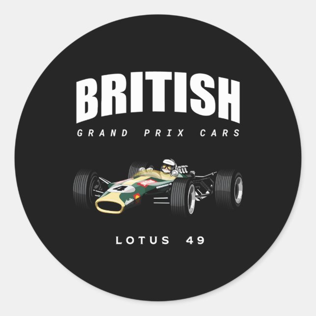 Sticker Rond Grand Prix britannique Lotus 49 (Devant)