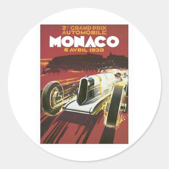 Sticker Rond Grand Prix vintage Monaco (Devant)