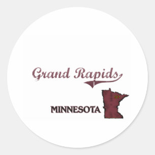 Sticker Rond Grand Rapids Minnesota City Classic