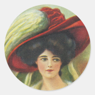 Sticker Rond Grand Red Hat