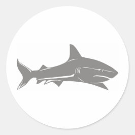 Sticker Rond Grand requin blanc