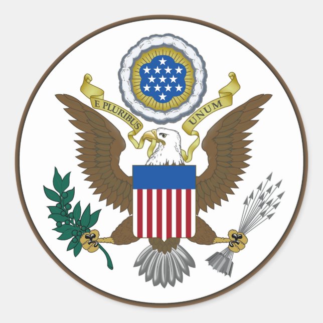 Sticker Rond Grand Sceau des États-Unis (Devant)