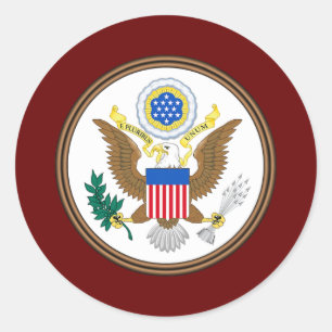 Sticker Rond Grand Sceau Des États-Unis