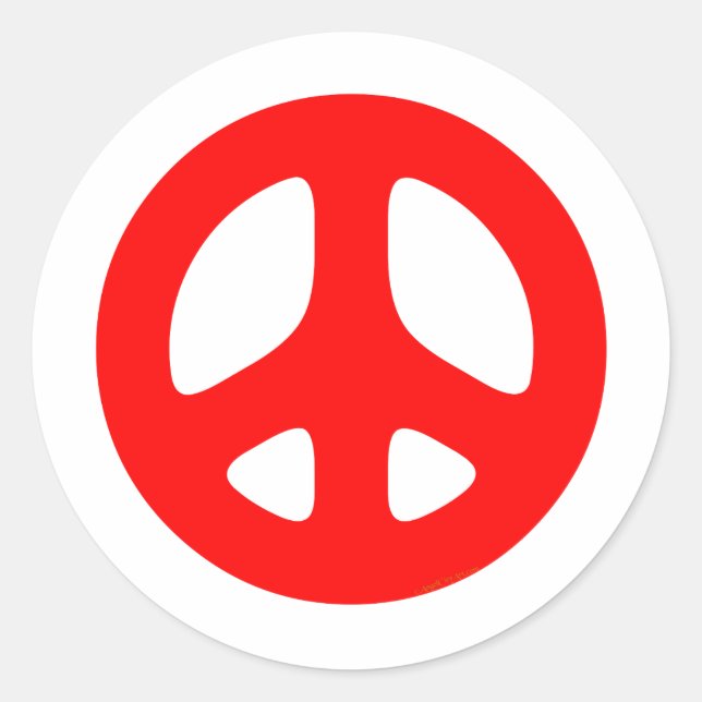 Sticker Rond GRAND SYMBOLE DE LA Paix Rouge (Devant)