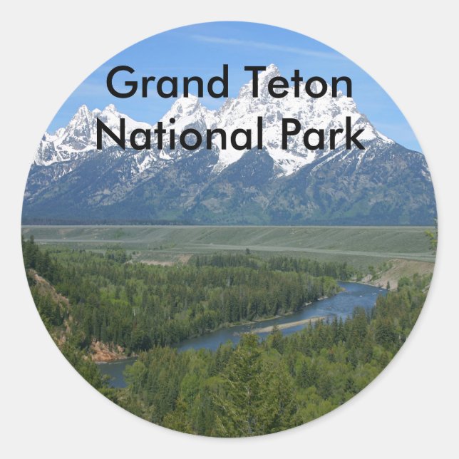 Sticker Rond Grand Teton National Park Series 8 (Devant)