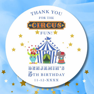 Sticker Rond Grand Top Cirque Anniversaire Merci
