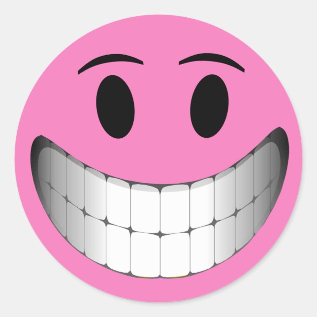 Sticker Rond Grand visage rose (Devant)