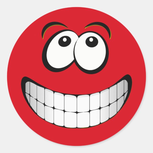 Sticker Rond Grand visage rouge (Devant)