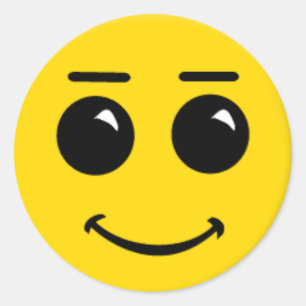 Sticker Rond grand visage souriant