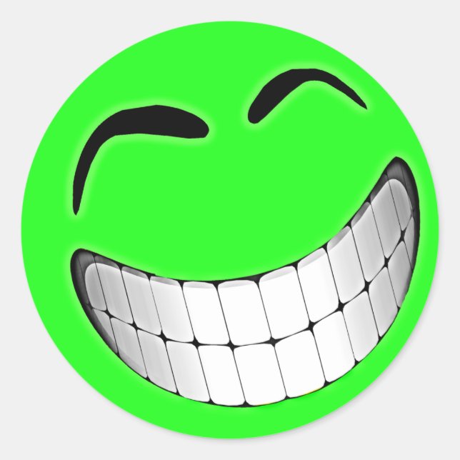 Sticker Rond Grand visage vert (Devant)