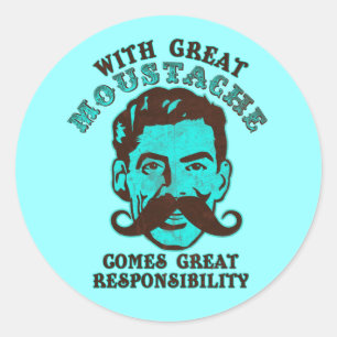 Sticker Rond Grande Moustache
