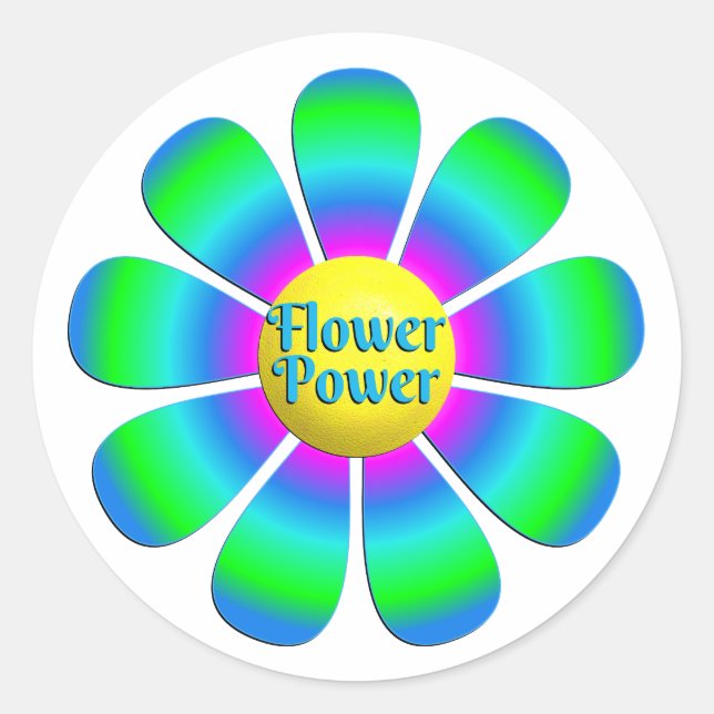 Sticker Rond Grande puissance des fleurs (Devant)