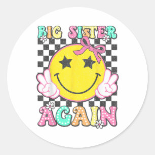 Sticker Rond Grande Soeur encore Rétro Grandes Soeurs Filles En