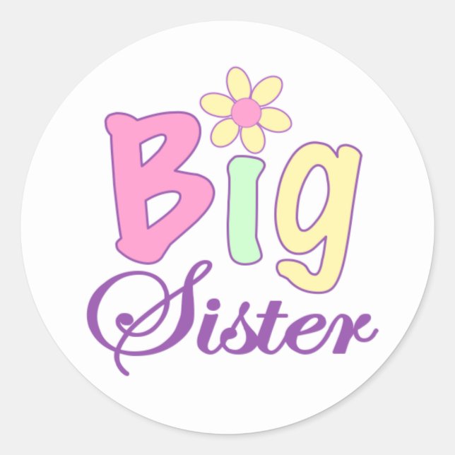 Sticker Rond Grande soeur (fleur) (Devant)