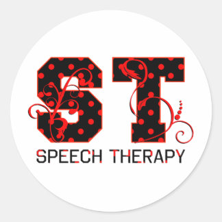 Sticker Rond Grandes lettres noir et rouge ombre pois