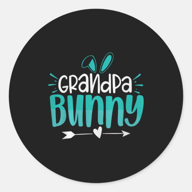 Sticker Rond Grandpa Bunny Premium Tri-blend  (Devant)