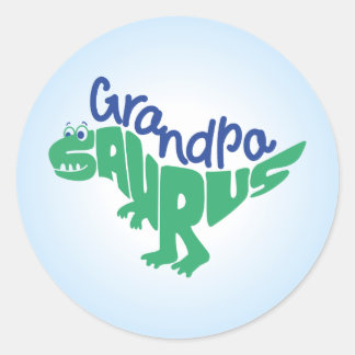 Sticker Rond Grandpa Saurus Graphic