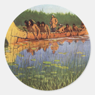 Sticker Rond Grands Explorateurs par Remington, Pionniers de l'