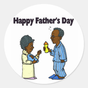 Sticker Rond Grands-parents de bande dessinée - fête des pèr