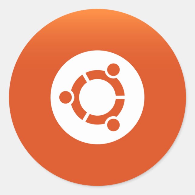 Sticker Rond Grange orange Ubuntu (Devant)