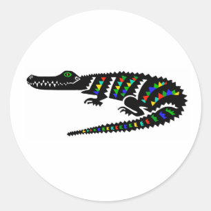 Sticker Rond Graphic American CROCODILE Conservation - Reptile