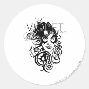 Sticker Rond Graphique 4 de saphir d'étoile