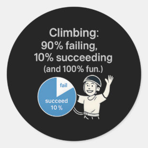 Sticker Rond Graphique circulaire d'escalade 90% Échec 10% Gagn