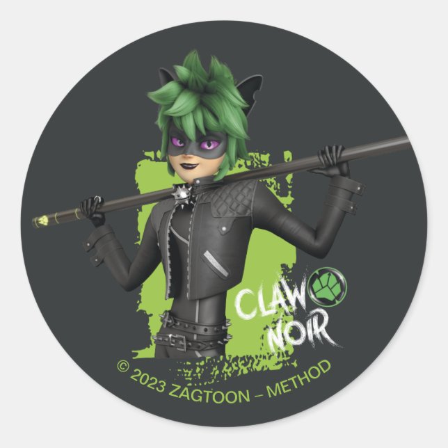 Sticker Rond Graphique de caractère noir de la bande de rebond (Devant)
