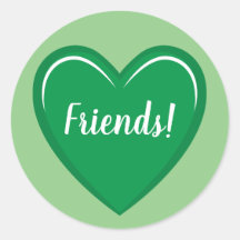 Graphique de Charme Coeur Vert avec Amis Texte