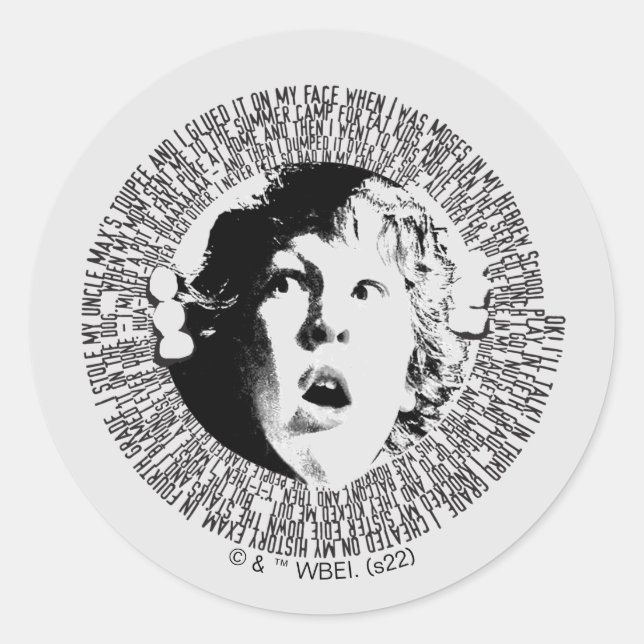Sticker Rond Graphique de confession des Goonies Chunk (Devant)