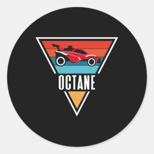 Sticker Rond Graphique de fusée Octane Soccer Rétro Coucher de