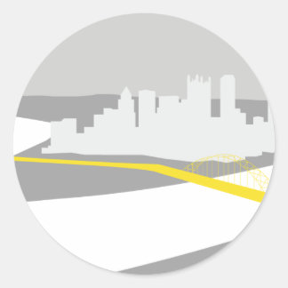 Sticker Rond Graphique de la ligne d'horizon de Pittsburgh