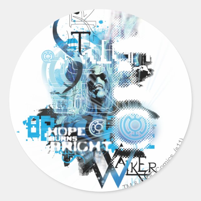 Sticker Rond Graphique de lanterne bleue 1 (Devant)
