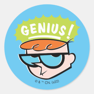 Sticker Rond Graphique de légende Dexter "Genius"